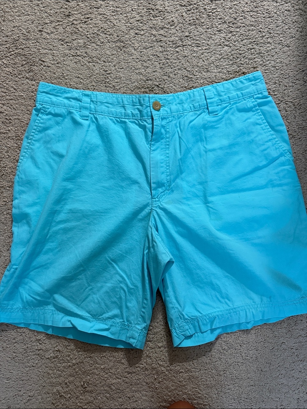 Izod Men's Turquoise Flat Front Cotton Shorts